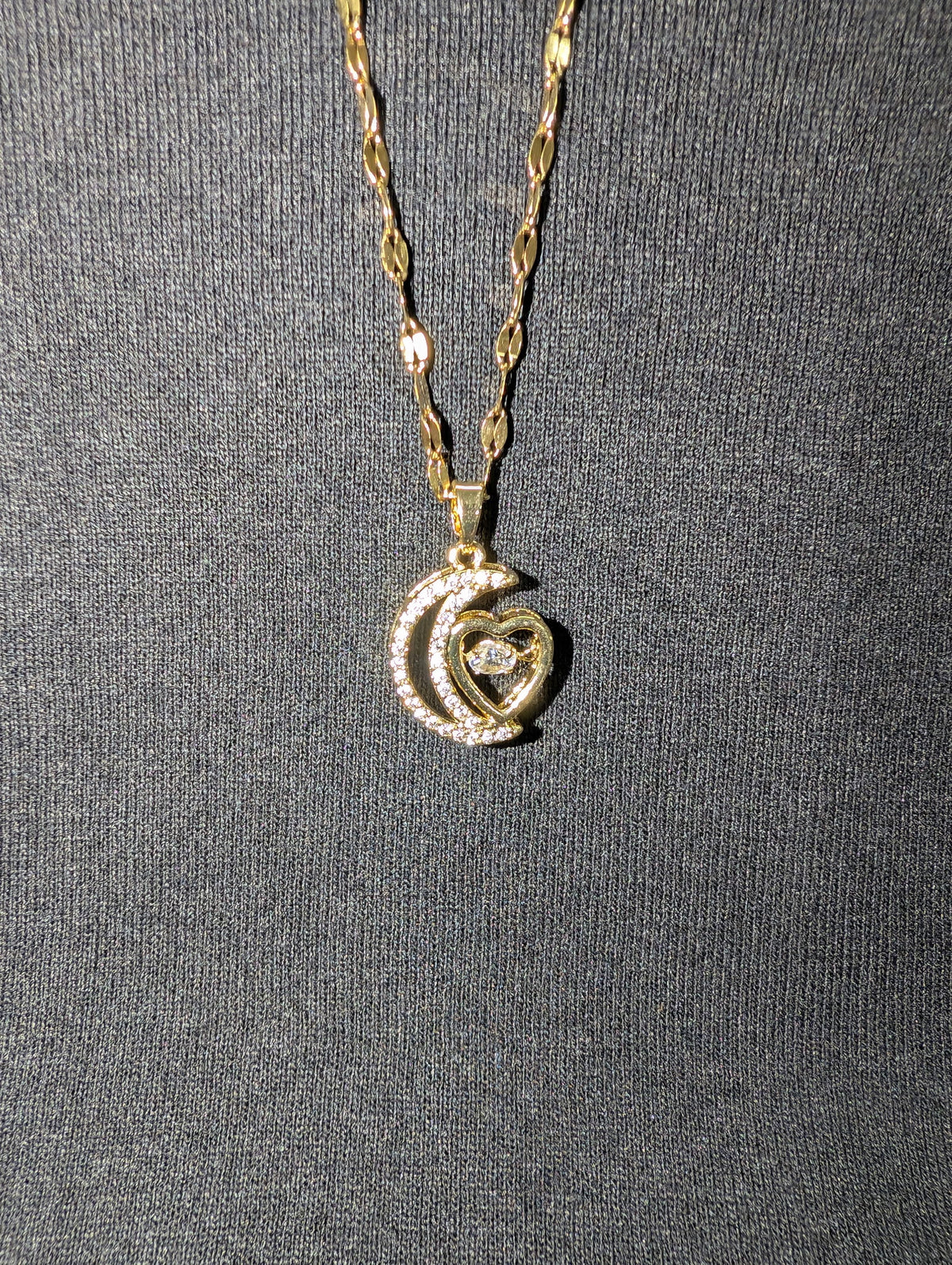Moon w/Heart Pendant
